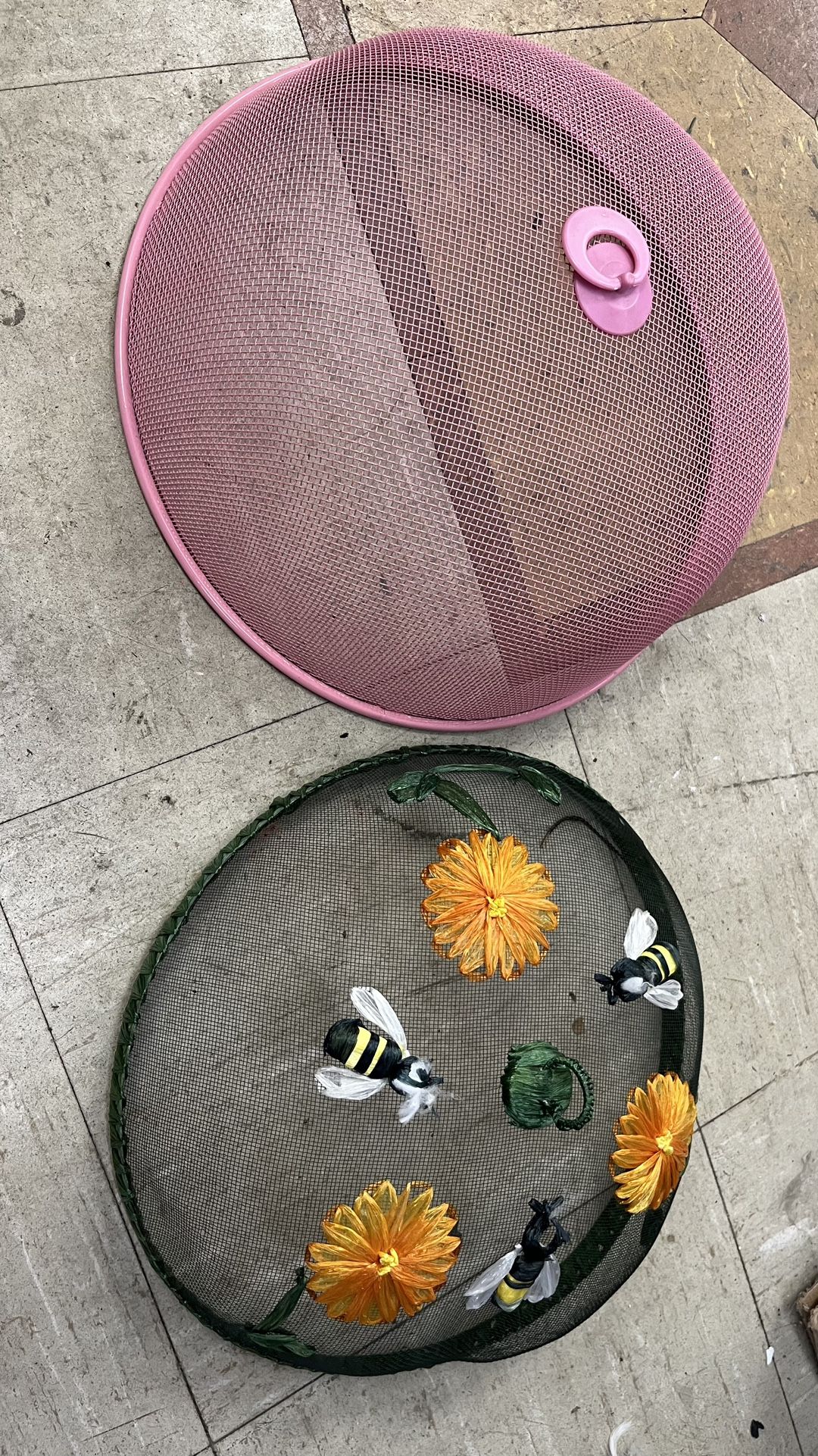 Two outside dish covers