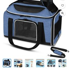 Petskd Top-Expandable Pet Carrier 18x13x9.5 Inches Southwest Airline Approved, Soft-Sided Carrier for Small Cats and Dogs with Locking Safety Zippers