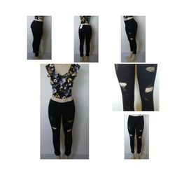 Black ripped pants