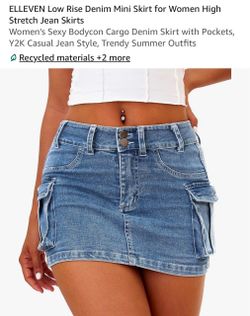 Denim Cargo Mini Skirt