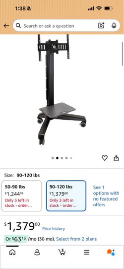 Mobile TV Floor Stand with Wheels