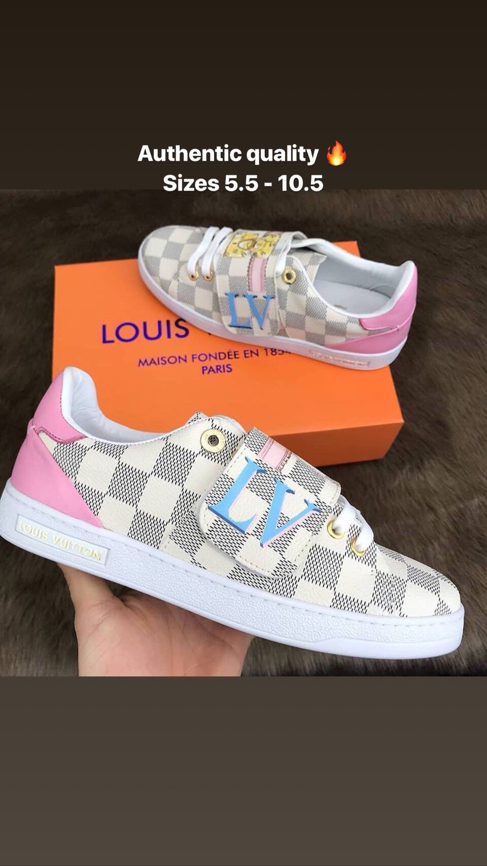 LV Women's Sneakers. Genuine leather. Authentic quality. Great for