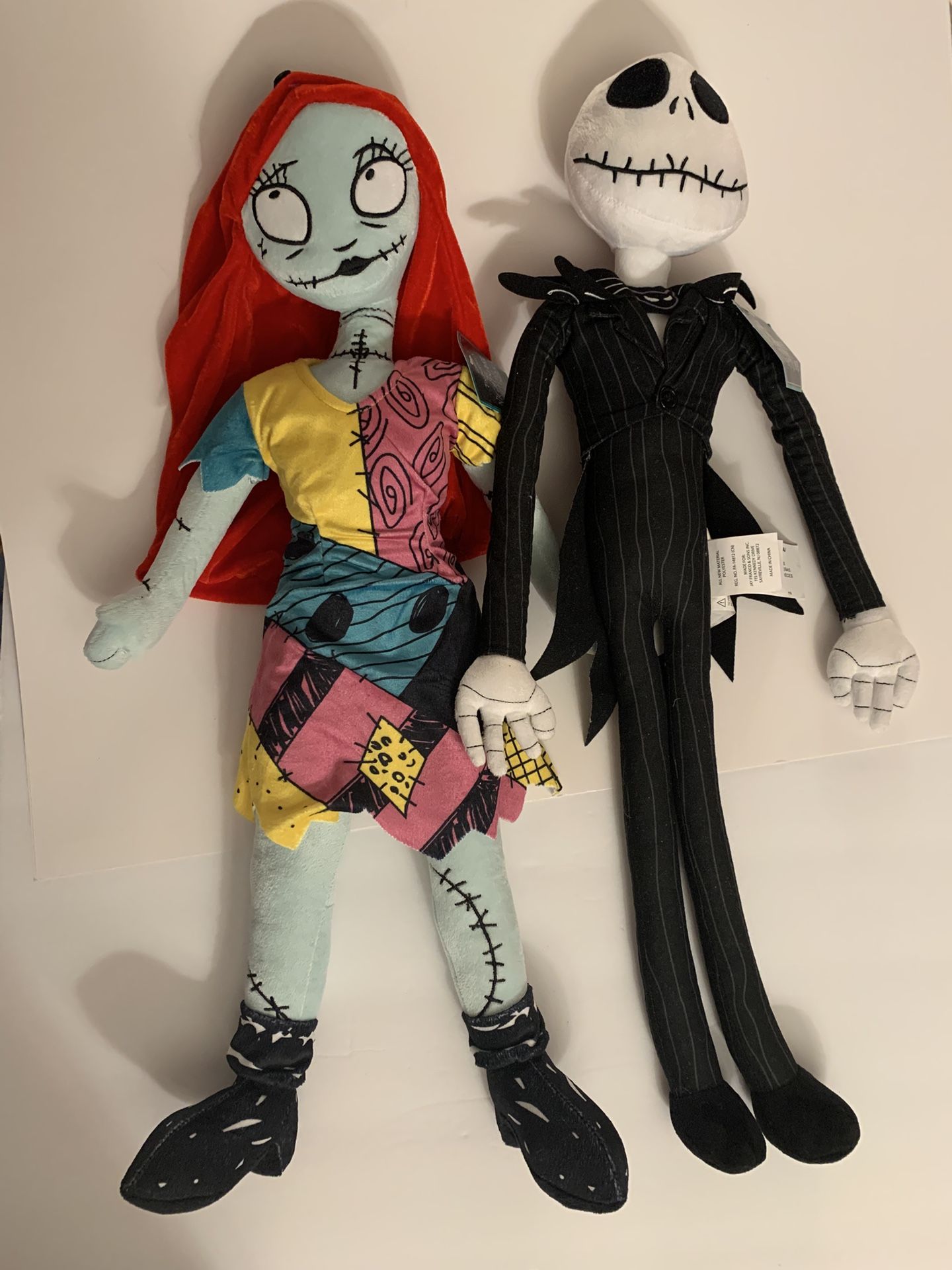 Giant Size Jack And Sally Plush Dolls