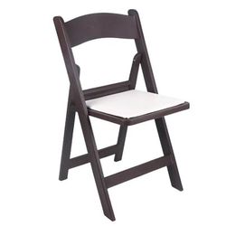 Brown Resin Folding Chair – Padded Event Seating, Halloween Party