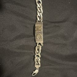 Silver/gold Initials Cuban Bracelet 