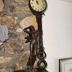 Crosa “Goddess of Time” 28” Art Nouveau Sculpture Clock