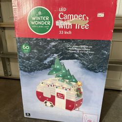 Christmas Led Lights Camper with Tree 33 Inch 