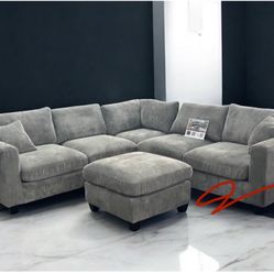 New! Super Comfy ~ Luxurious Soft Touch Sofa Sectional! FREE XL OTTOMAN!