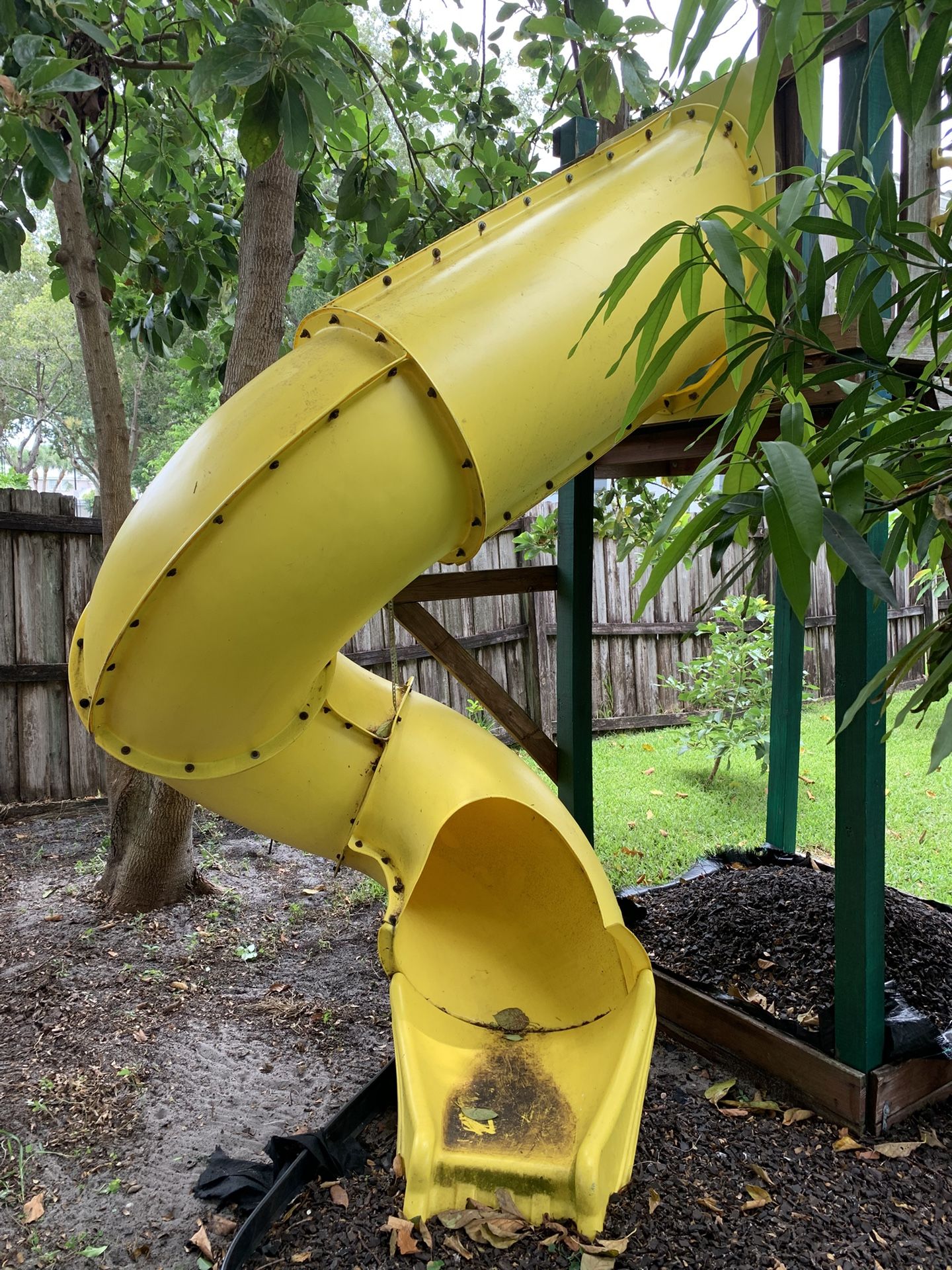 Yellow Tube Playground Slide