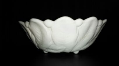 WHITE ANTIQUE FLORAL CHINA BOWL