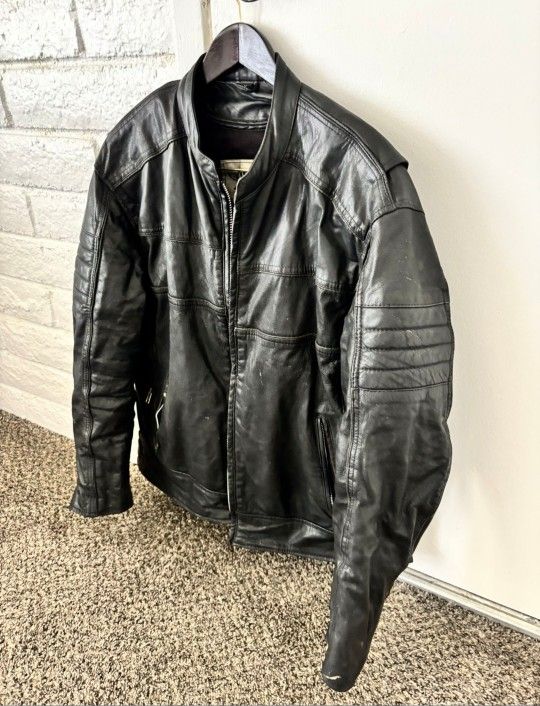 Leather Motorcycle Jacket Xl