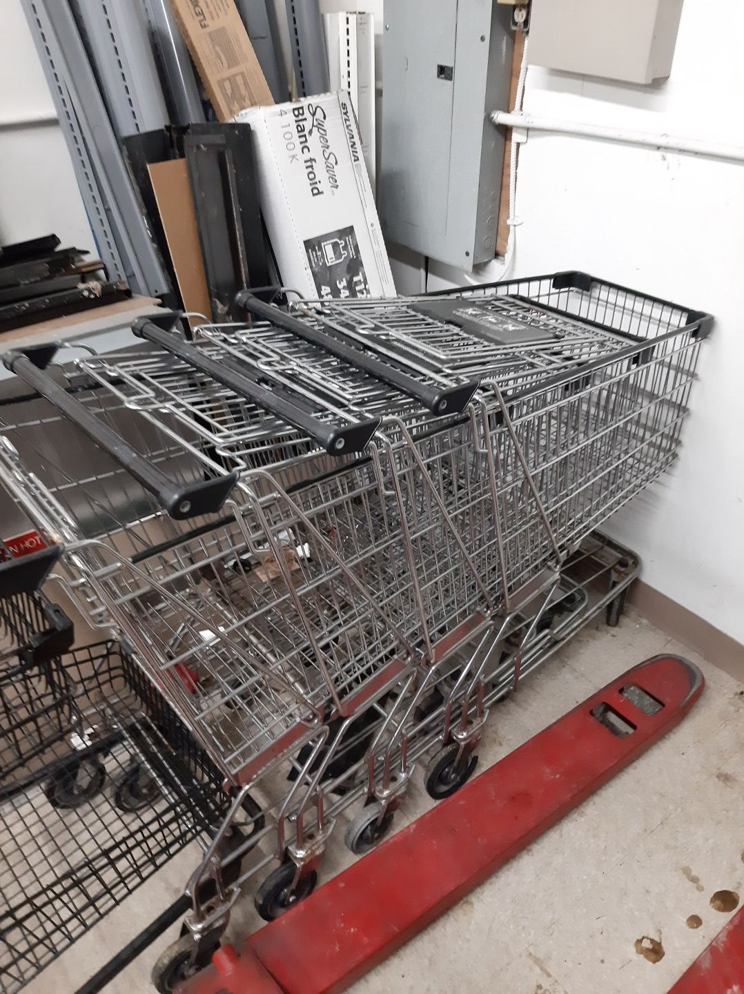 Metal large shopping carts Chrome great condition $49 each
