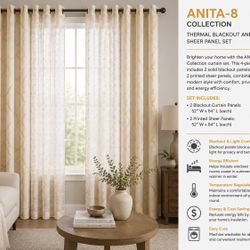 ANITA-8 Thermal Blackout & Sheer Curtain Set 🤍✨