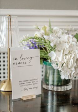 In Loving Memory Wedding Sign with Stand