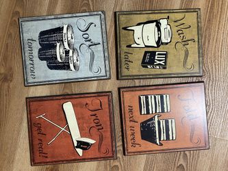Laundry Room Prints On Wood