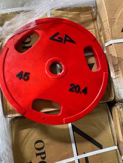 BRAND NEW 45LB Bumper Grip Weight Plates GP American Barbell (pair)