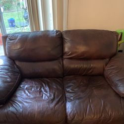 Loveseat  Leather Couch 
