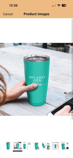 1-6 Not Day Over Fabulous Tumbler Coffee Tumbler 20 oz Tumbler with Lid and Straw Insulated Tumblers Stainless Steel, White4