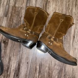 BROTHERS & SONS MEN'S PULL ON MOTORCYCLE BOOTS - SQUARE TOE SIZE 13 $45