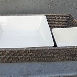 Tray with glass plates