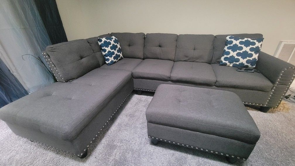 Left Hand Sofa With Ottoman
