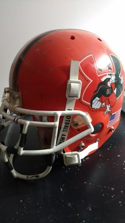 Well used football helmet