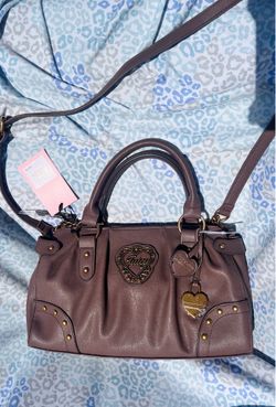 New Brown Juicy Couture Purse Handbag Satchel + Bag Charm Pleather