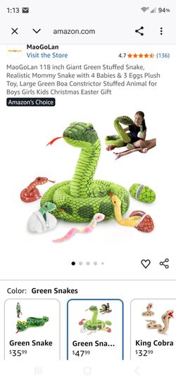 MaoGoLan 118 inch Giant Green Stuffed Snake