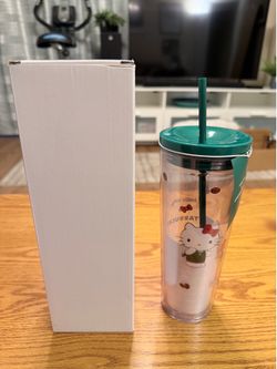 Hello Kitty Limited Edition Starbucks Clear 24oz Tumbler Cold Cup