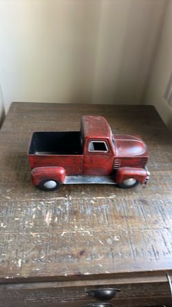 Vintage truck decor, red