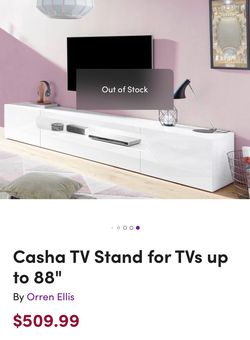 White modern tv stand console