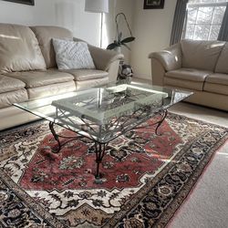 Tuscan Style Glass & Stone Coffee + Console + End Table Set