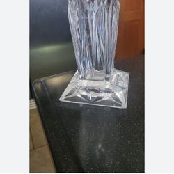 7 Inch Heavy Vase Party Lite Vinta Quad Prism Pedestal Lead Crystal