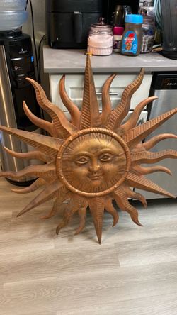 40 Inch Sun Metal Outdoor Wall Decor