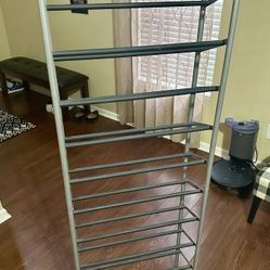 Extendable shoe rack, storage organizer 22”/60”