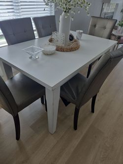 White dining table