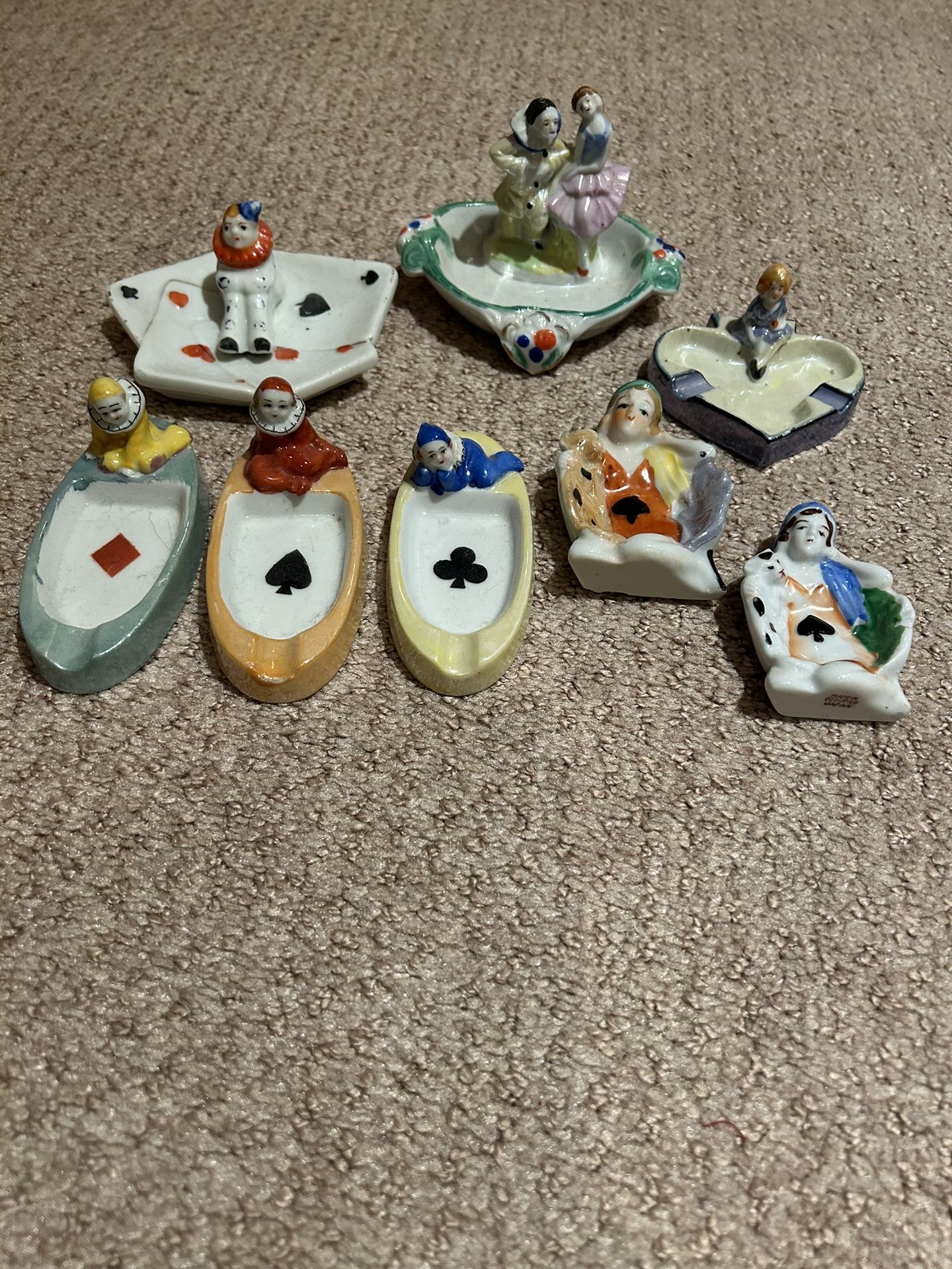 8 wonderful unique Art Deco ashtrays made in Japan!