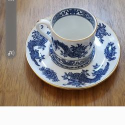 Hammersley Blue And White Dragon Cup Set