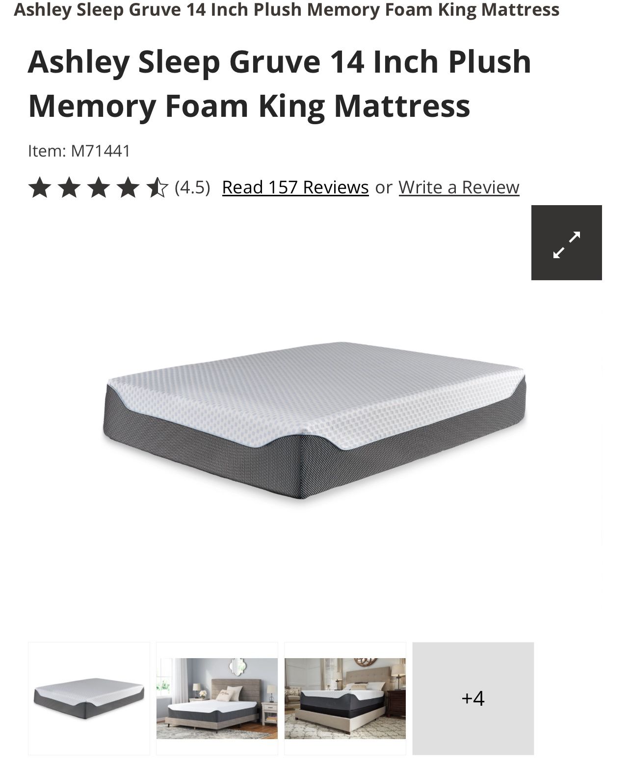 New 14 Inch Chime Elite King Memory Foam Mattress in a Box