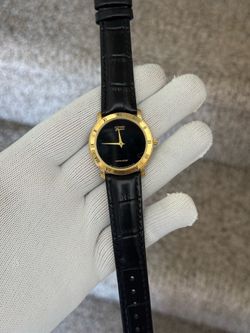 Citizen Elegance Gold Tone Case with Black Dial and Black Leather Strap