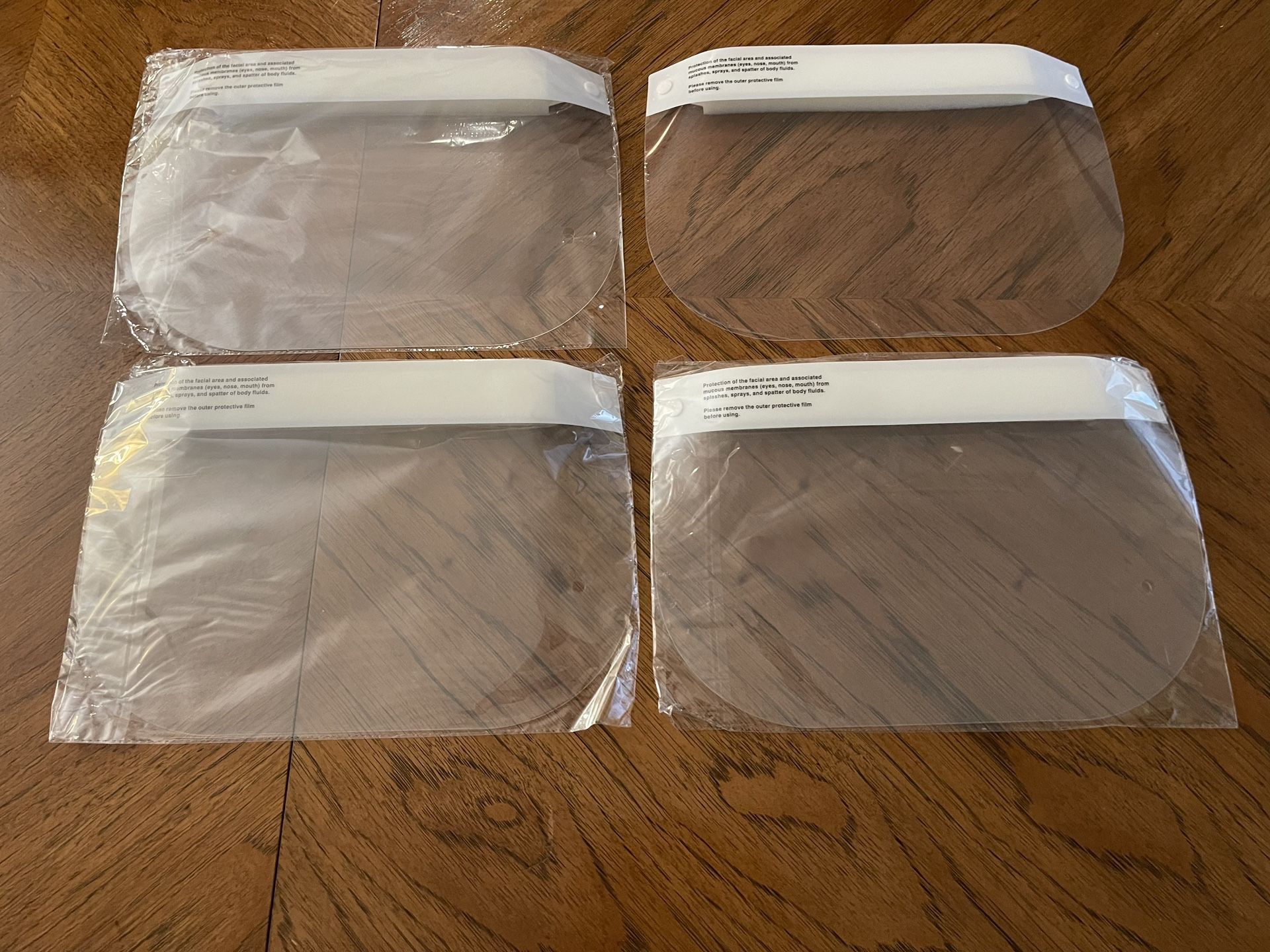 4 Protective Face Shields - 3 New Sealed, 1 New but Open
