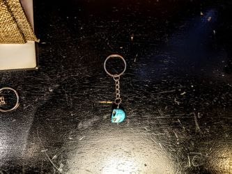 Turquoise Skull key ring