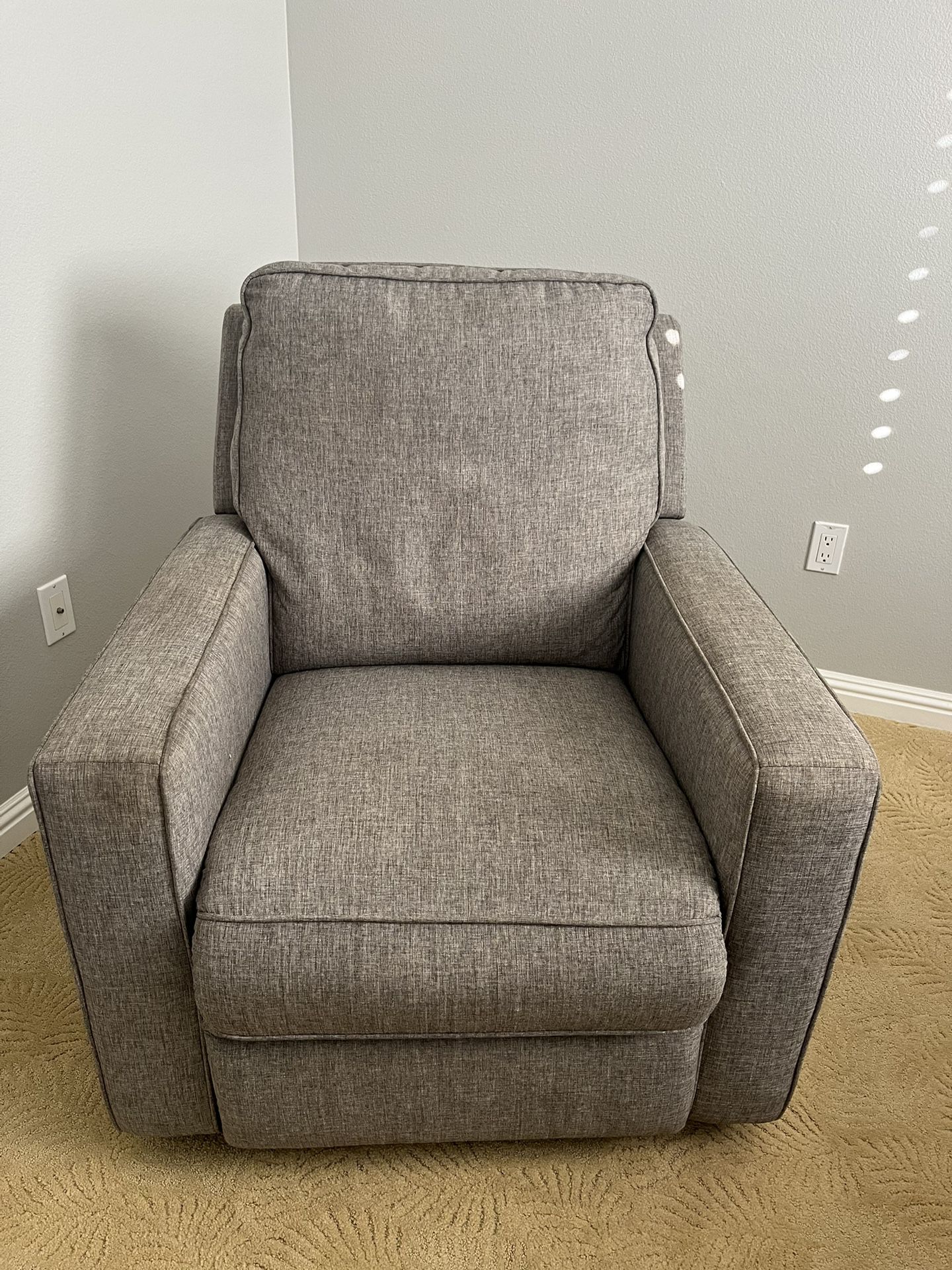 Recliner Chair, Gray In Color 