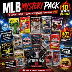 🔥 MLB Mystery Pack  10 Sealed Packs! 💎 GUARANTEED VALUE + HOT PACKS! 🔥 Chrome 