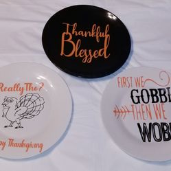 Set Of 3 New Thanksgiving Dinner Plates