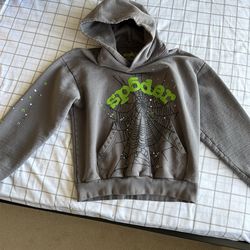 Spider Hoodie, Grey, Size Medium