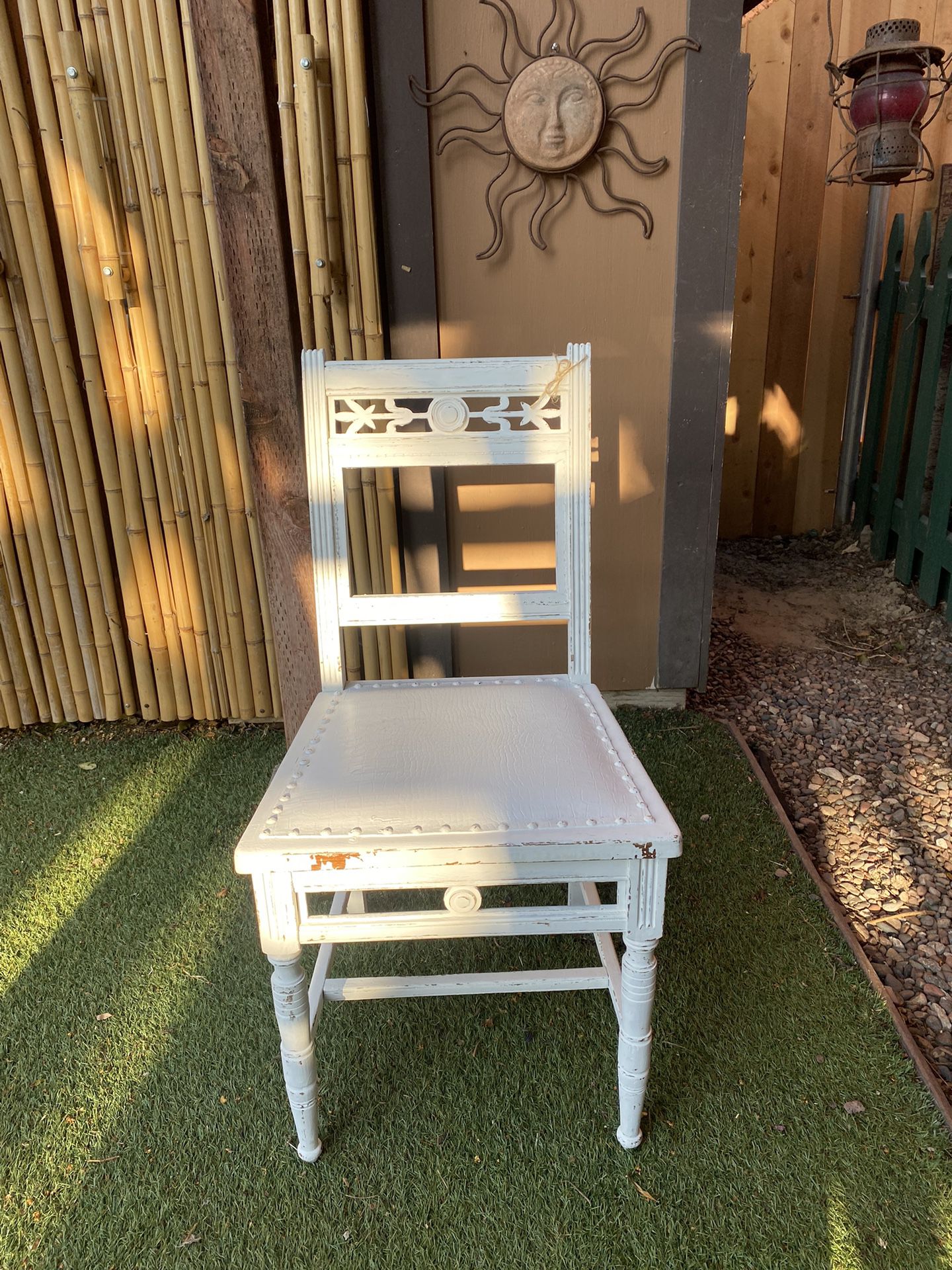 Vintage Wood White Chair Standard Size