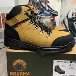 New Brahma Men's Appaloosa 6" Wheat Brown Steel Toe Work Boots 7, 7.5, 8, 9.5, 10.5, 11 