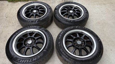 15 INCH ROX RIMS AND NEW TIRES, 5 lug universal