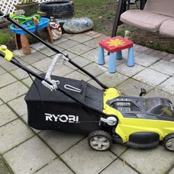 Ryobi Electric Mower With Battery And Charger